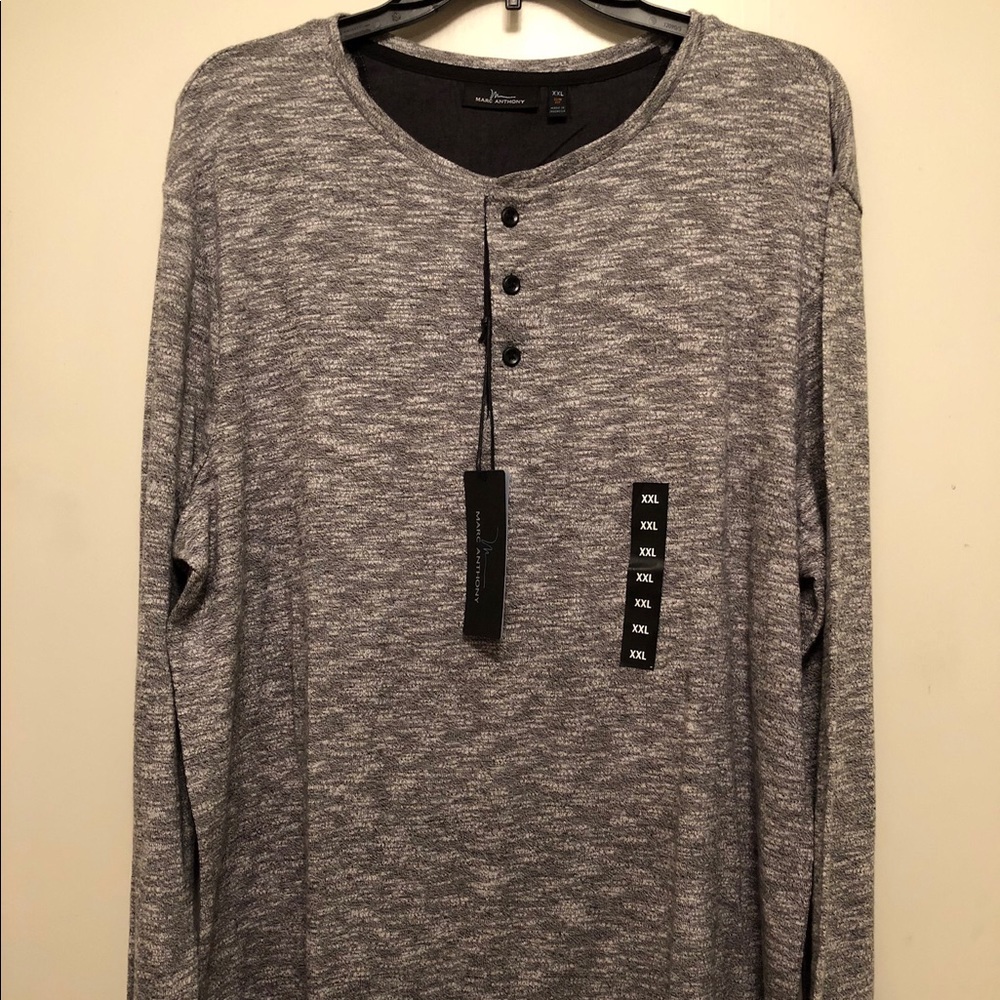 Marc Anthony Men’s Long Sleeve Grey Henley XXL